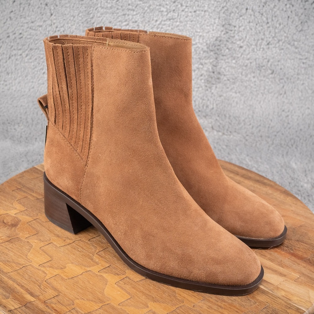 Dolce Vita Z69111 Women's Brown Linny H2O Block-Heel Gore Booties Size 7.5 M